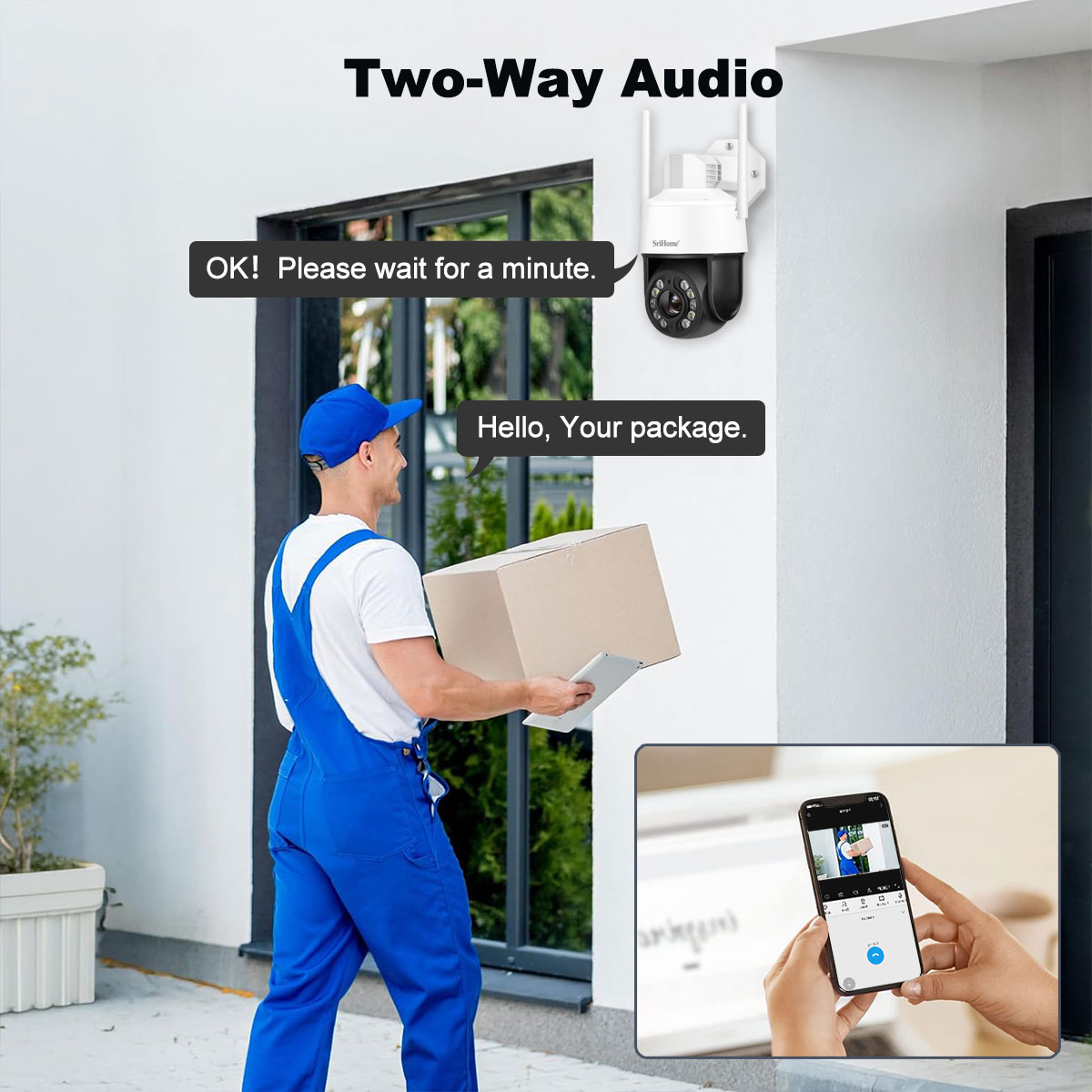 SriHome SH041 Speed Dome Telecamera PTZ WiFi 5MP – Zoom Ottico 20x, Visione Notturna Starlight, Audio Bidirezionale, IP66, 2.4/5GHz